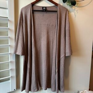 Bobeau StitchFix Taupe Ribbed Cardigan